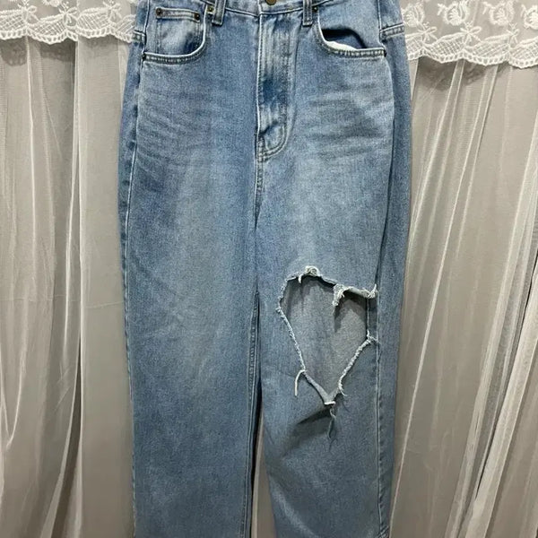 [BUNJANG] Je-gop Distressed Denim Jeans / x2 데님 찢청 청바지 제곱청바지