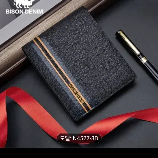 [BUNJANG] Bison Denim Leather Bifold Wallet / 가죽 반지갑