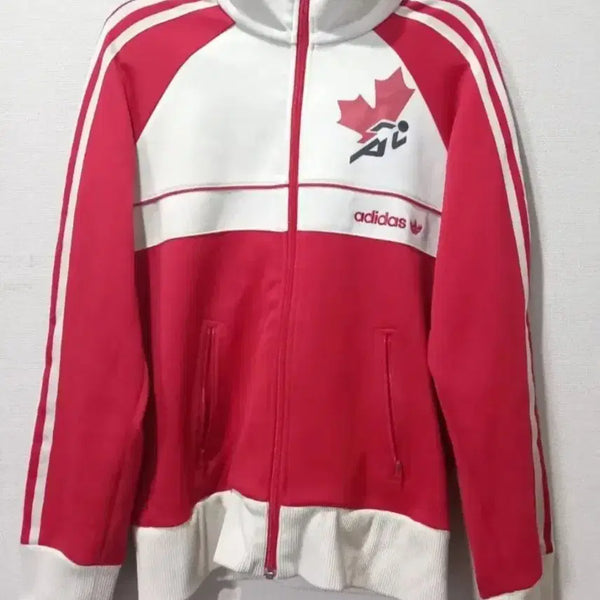[BUNJANG] Adidas Canada Track Top Jersey Jacket (95/M) / 아디다스 구캐나다 빨흰 트랙탑 저지 져지집업 95/M