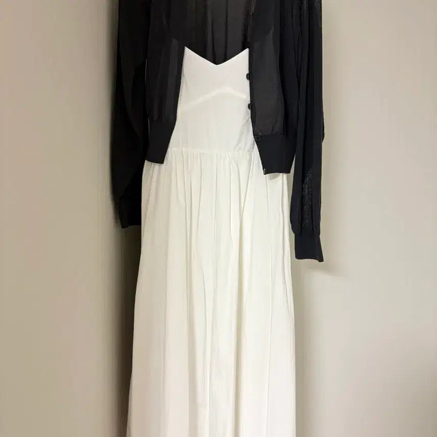 [BUNJANG] Navy Summer Cardigan and Sleeveless Dress Set / 네이비 여름 가디건 나시원피스 세트