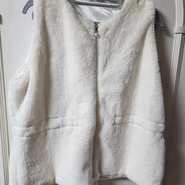 [BUNJANG] Women's Ivory Faux Fur Vest / 아이보리 퍼 조끼 여성용