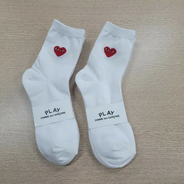 [BUNJANG] Comme des Garcons Women's Socks (8 Pairs) / 꼼데가르송 하트 여자 양말 8켤레