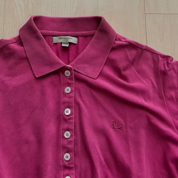 [BUNJANG] Burberry London Pink Polo Shirt (Size M) / 버버리 런던 핑크색 카라 반팔 티셔츠 (M사이즈)