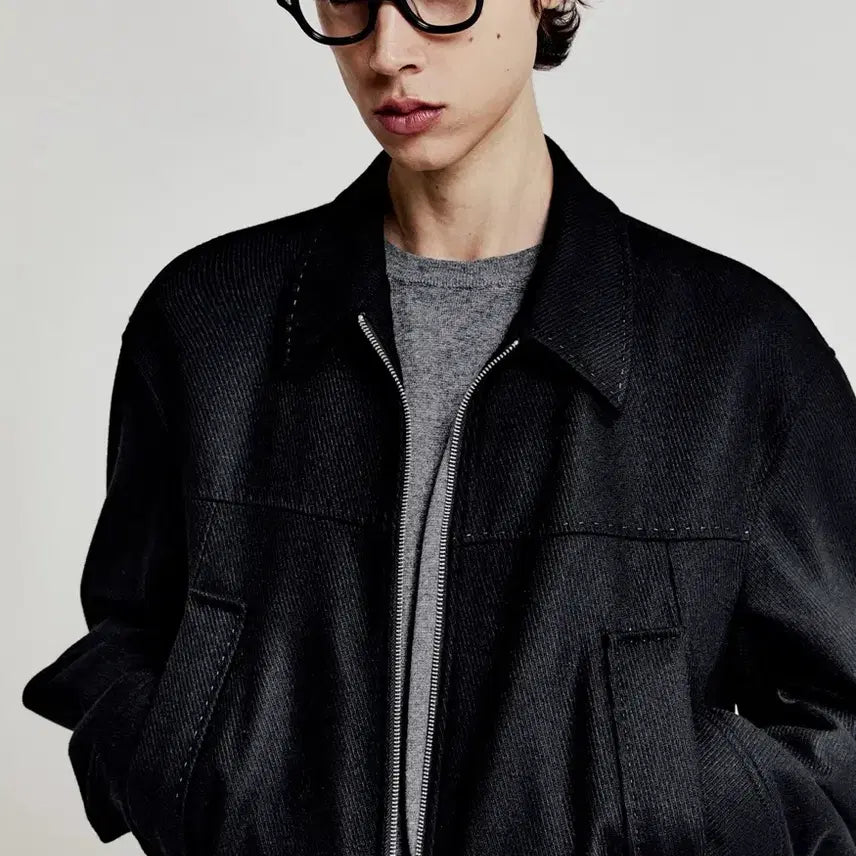 [BUNJANG] ELMOOD Iconic Wool Blouson Jacket MAINE Black / 엘무드 아이코닉 울 블루종 자켓 MAINE 블랙 46