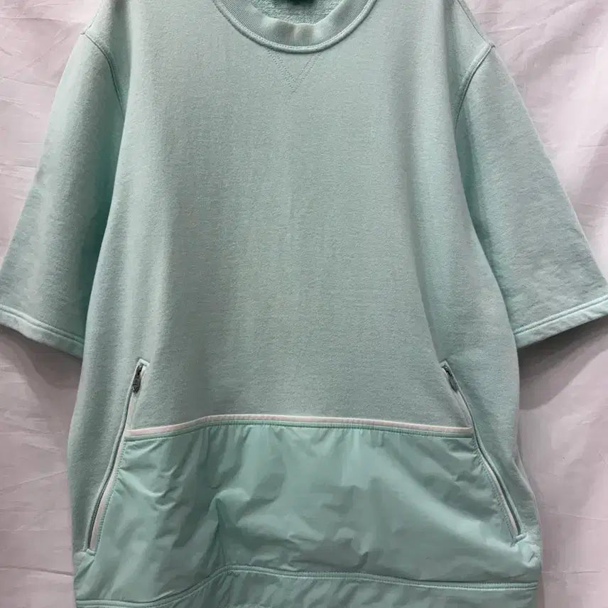 [BUNJANG] Hermes Mint Green Short Sleeve Sweatshirt (Authentic) / 에르메스 민트색 반팔 맨투맨 95사이즈(정품)