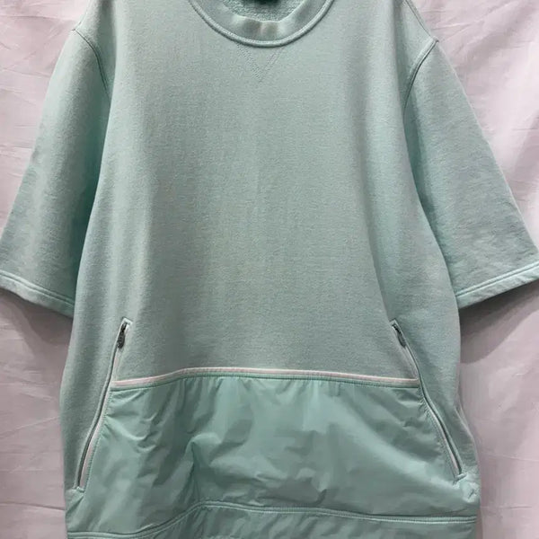 [BUNJANG] Hermes Mint Green Short Sleeve Sweatshirt (Authentic) / 에르메스 민트색 반팔 맨투맨 95사이즈(정품)