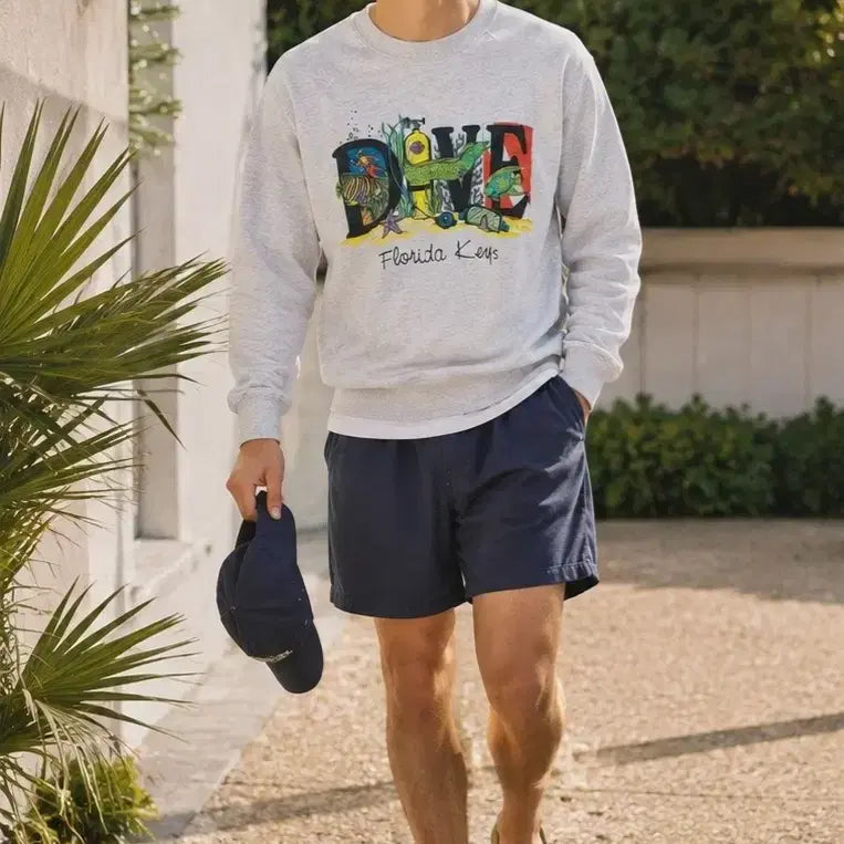[BUNJANG] 90s Vintage Fruit of the Loom Scuba Diving Sweatshirt L / 90s 빈티지 USA 프룻오브더룸 스쿠버다이빙 프린팅 스웨트셔츠 L