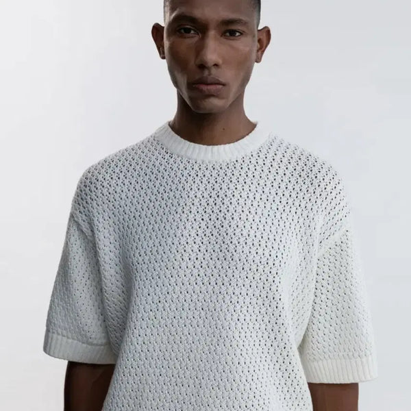 [BUNJANG] In Silence Short Sleeve Knit Off-White L / 인사일런스 반팔 니트 오프화이트 L