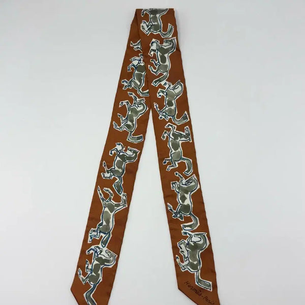 [BUNJANG] Hermes Chevaux en Liberte Twilly Silk Scarf / [S급/정품] 에르메스 트윌리 스카프 자유의 말
