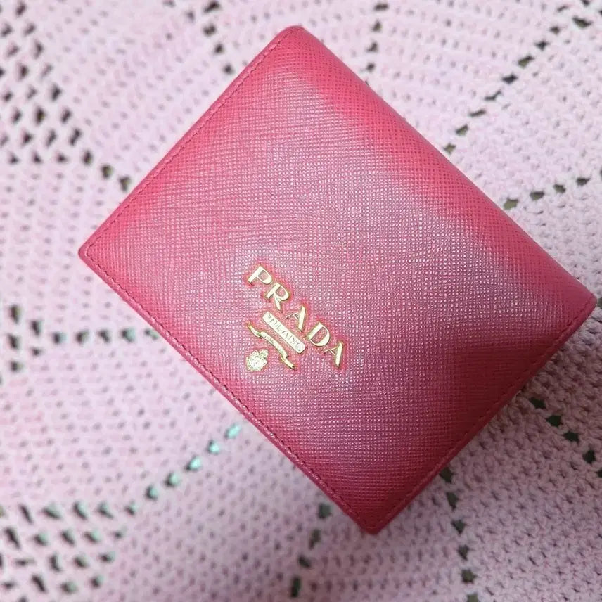 [BUNJANG] Prada Saffiano Leather Pink Bifold Wallet / 정품 프라다 사피아노 핑크 반지갑