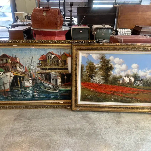 [BUNJANG] Oil Painting Framed Set (2 pcs) / (직접 수령) 유화 그림 액자 2점 일괄