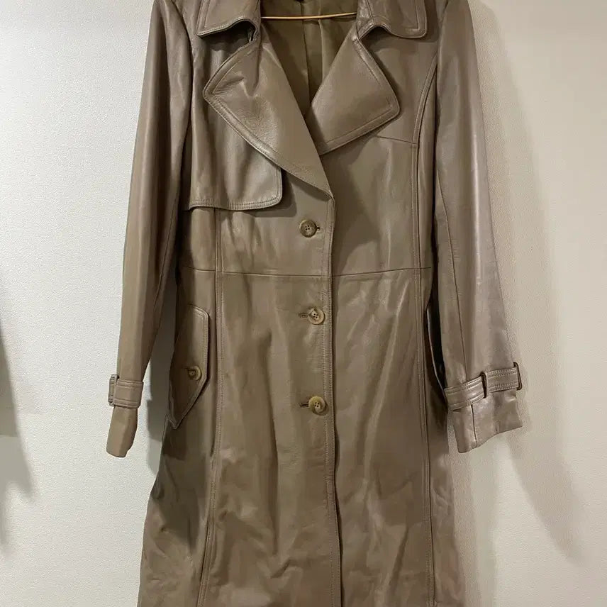 [BUNJANG] ROBO Leather Trench Coat Long Coat / 백만원대 ROBO 트렌치 코트 가죽 롱코트