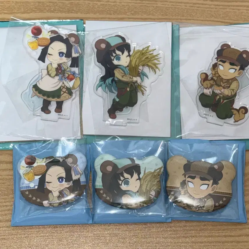 [BUNJANG] Demon Slayer Autumn Festival Acrylic Stand and Badge Bundle / 귀멸의 칼날 가을축제 아크릴 스탠드,뱃지 일괄판매 무이치로,교메이,아오이