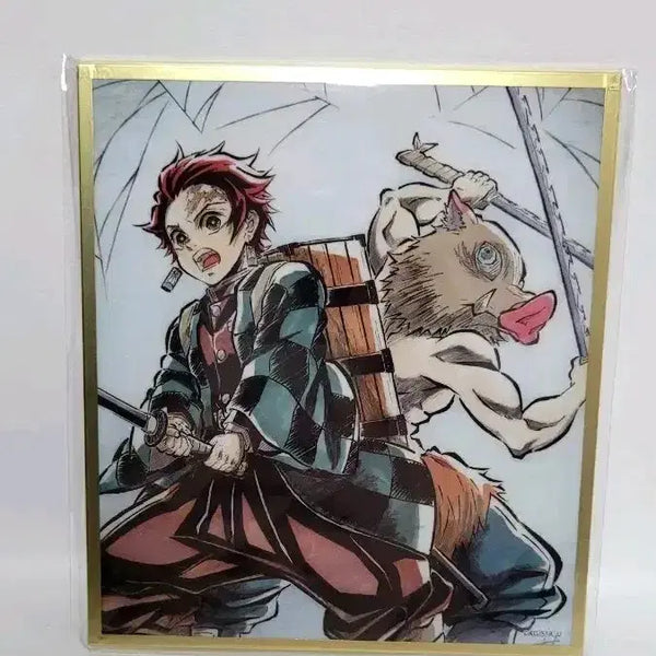 [BUNJANG] Demon Slayer Tanjiro & Inosuke Acrylic Shikishi / 귀멸의 칼날 탄지로 이노스케 웹샵 쿠지 아크릴색지