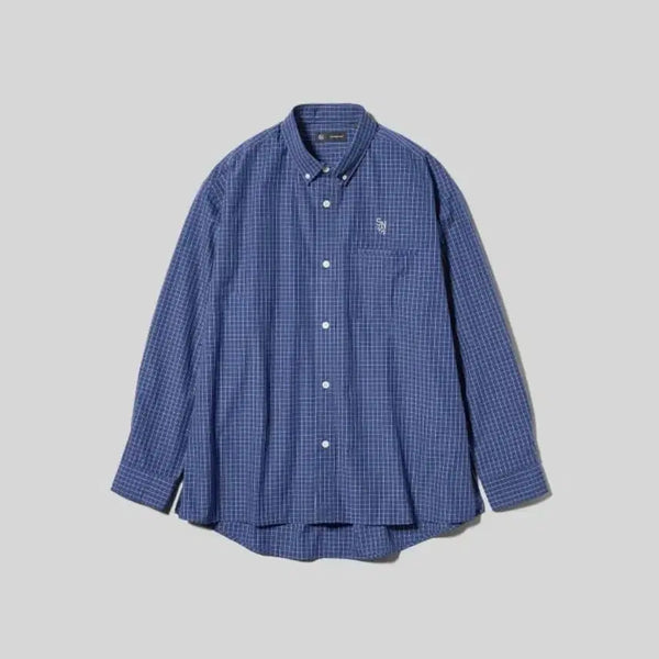 [BUNJANG] GU x Undercover Check Pattern Logo Shirt M / GU 지유 언더커버 셔츠 m
