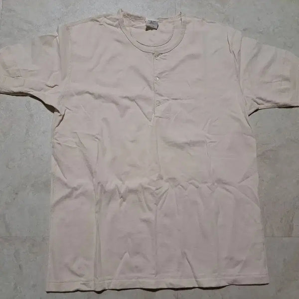 [BUNJANG] Needlework Henley Neck Short Sleeve T-Shirt / 니들워크 헨리넥 반팔 티셔츠