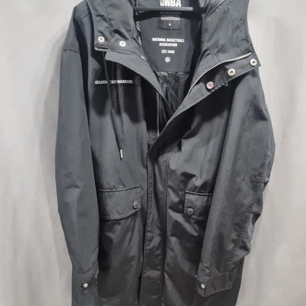 [BUNJANG] NBA Golden State Warriors Hooded Coat Black / NBA 골든스테이트워리어스 후드 코트 블랙