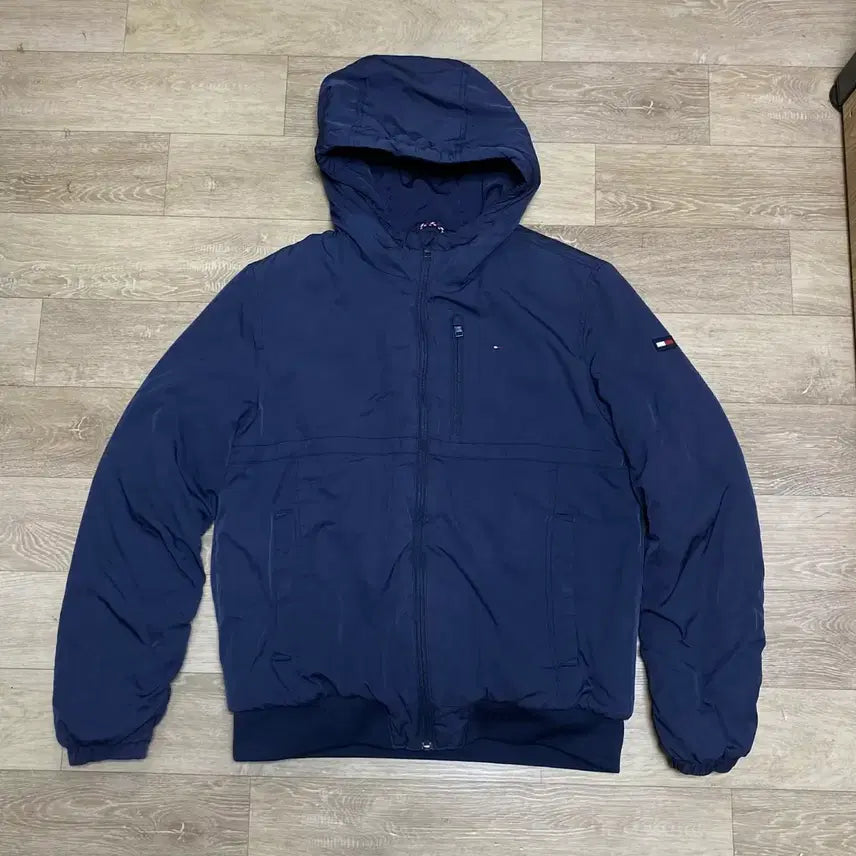 [BUNJANG] Tommy Hilfiger Navy Hooded Windbreaker Jacket / 타미힐피거 네이비 후드 바람막이 자켓 교신