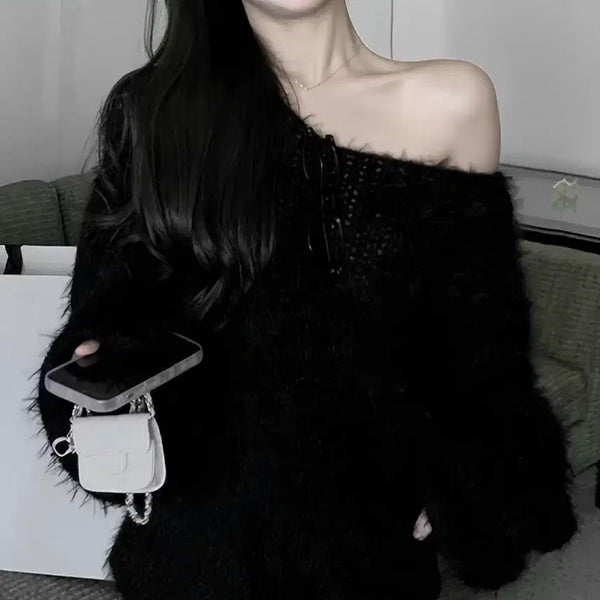 [BUNJANG] Off-Shoulder Knit Sweater / 오프숄더 니트