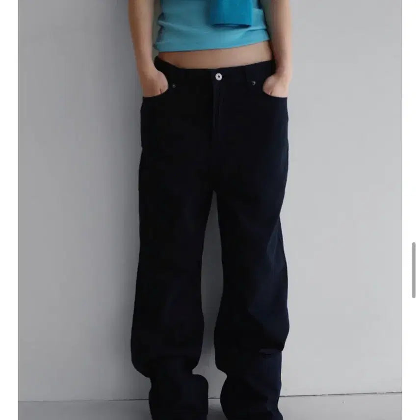 [BUNJANG] Raum Color Loose Pants - Navy (Large) / 라룸 컬러 루즈팬츠 네이비 라지 사이즈 무료배송