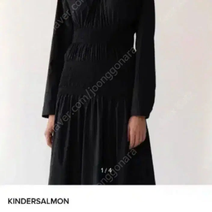 [BUNJANG] Kinder Salmon Shirred Long Dress / 킨더살몬 셔링 원피스
