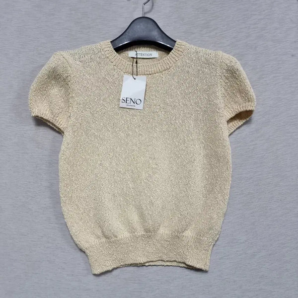 [BUNJANG] New Knit Short Sleeve Top Women's Size 44 / ㅡ새상품 니트반팔 여44 ㅡ0410