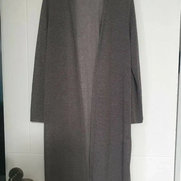 [BUNJANG] Gray Knit Long Cardigan / (새상품)그레이 니트 롱 가디건