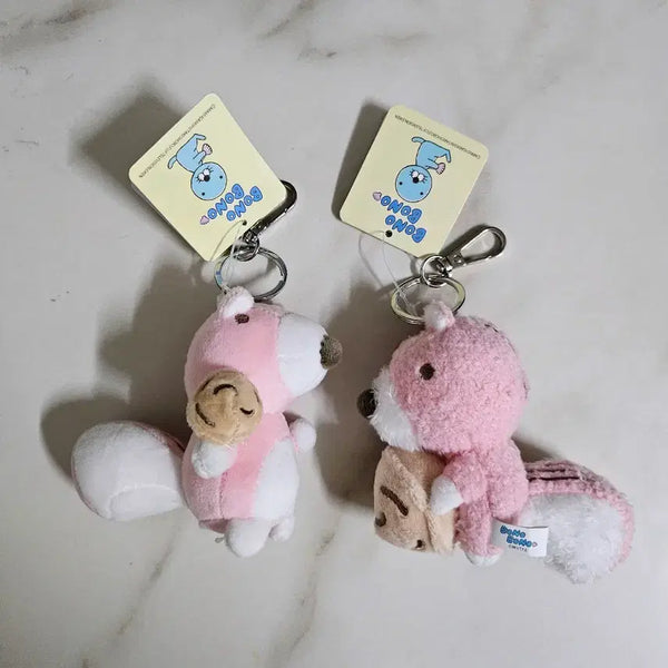 [BUNJANG] Bonobono Porori Doll Keychain (2 Versions) / (일괄가) 보노보노 포로리 인형 키링