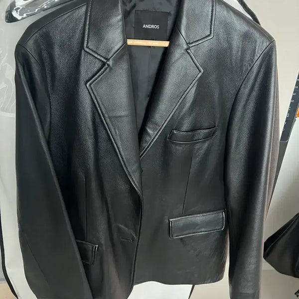 [BUNJANG] Andros Leather Jacket (Black) M / 앤드로스 가죽자켓 공용 m