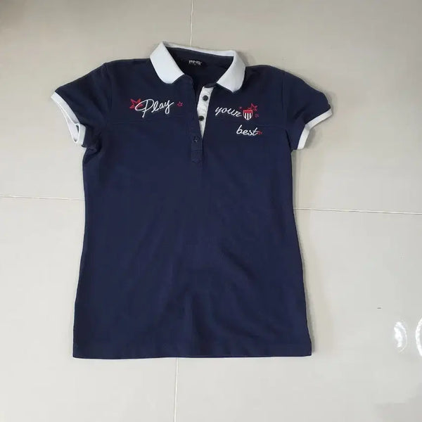 [BUNJANG] PING Navy Collar T-shirt / PING 핑 네이비 반팔 카라티셔츠