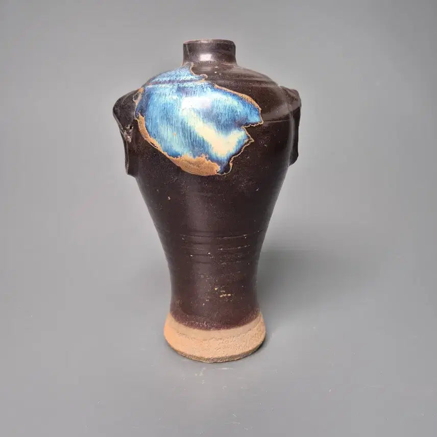 [BUNJANG] Chinese Celadon Vase with Black Glaze and Iridescent Spots / 금 흑유 청반 요변 양이 매병 중국도자기 골동품 고미술품 수집품