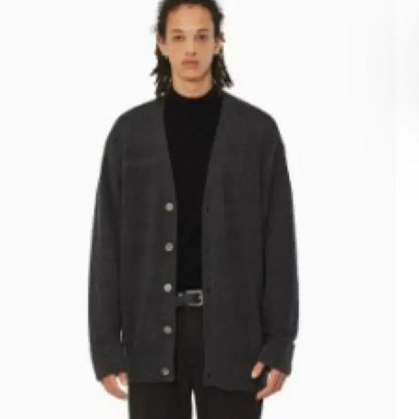 [BUNJANG] Il Corsso Essential Semi-Oversized Cashmere Cardigan Charcoal Grey / 일꼬르소 차콜그레이 에센셜 세미오버핏 캐시미어 가디건