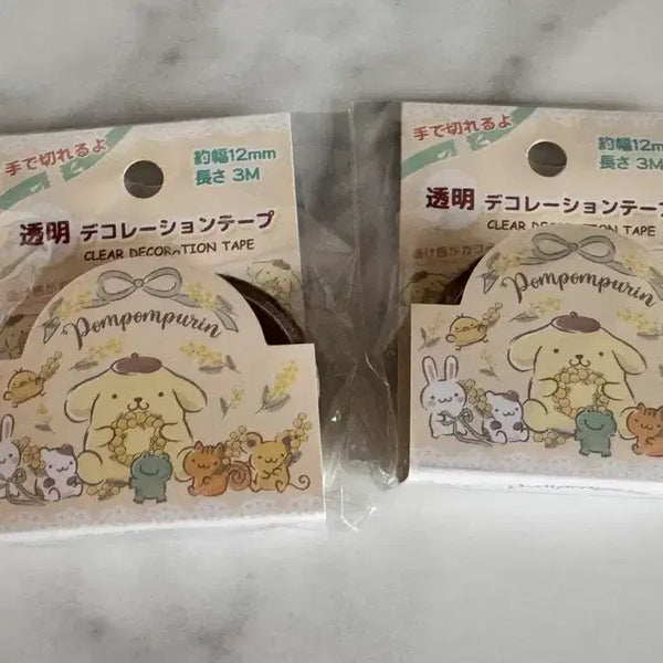 [BUNJANG] Pompompurin Transparent Deco Tape Set (2 Types, Sealed) / 폼폼푸린 투명 데코 테이프 미개봉 새상품 2종 일괄