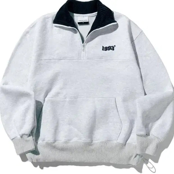 [BUNJANG] Studio 1993 Half Zip Sweatshirt (Light Grey, M) / 스튜디오 1993 하프집업 맨투맨 새상품