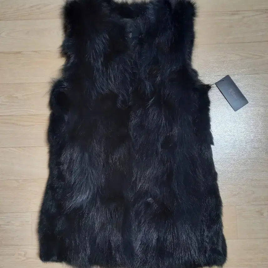 [BUNJANG] Natural Fur Raccoon and Rabbit Fur Long Vest / 진도 천연모피 라쿤 토끼털 롱 조끼 66 새상품