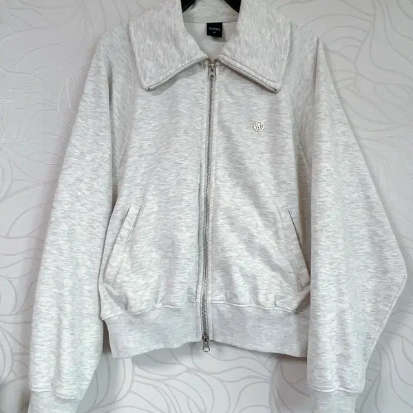 [BUNJANG] Topten Terry Collar Full Zip-up Mélange Oatmeal Jersey / 탑텐 테리 카라 풀 집업 멜란지 오트밀 져지