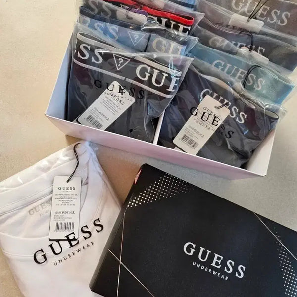 [BUNJANG] Guess Men's Boxer Briefs (XL) - 8 Pack + T-Shirt / (정품XL) 게스남성팬티 8장