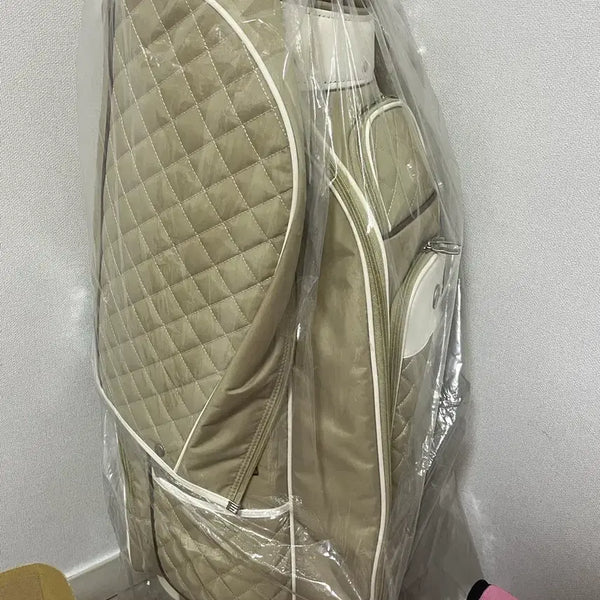 [BUNJANG] BMW Quilting Boston Bag Set Beige / BMW 골프백 캐디백 보스턴백 세트 베이지