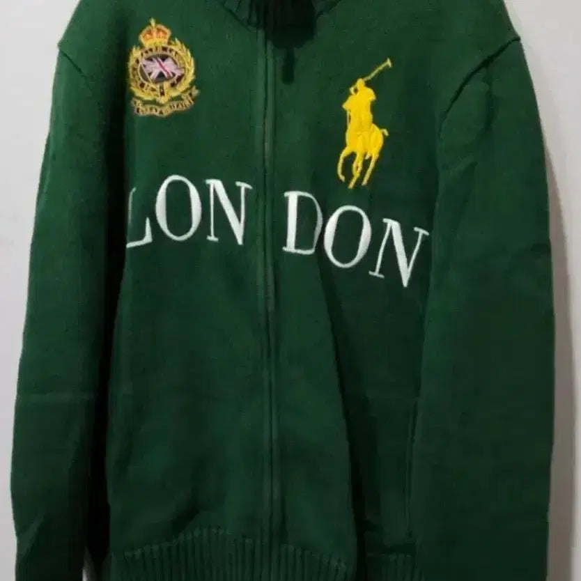 [BUNJANG] Polo Ralph Lauren Green London Chief Keep Knit Full Zip Sweater L / 폴로 POLO 그린 런던 치프키프 니트 집업 100 / L