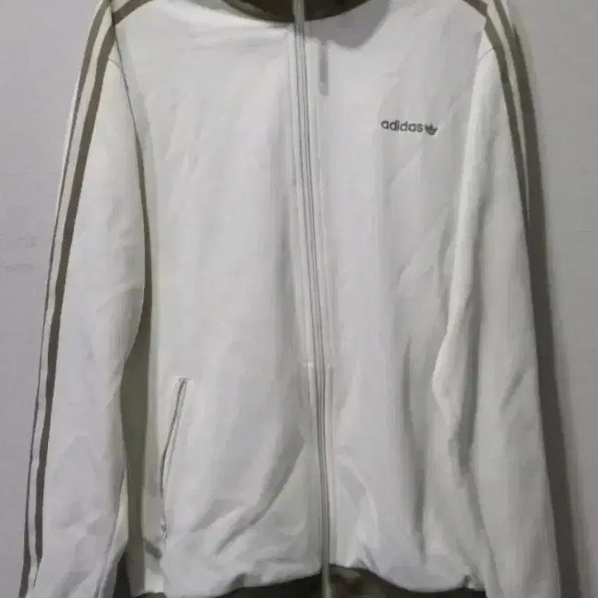 [BUNJANG] Adidas Beckenbauer Cream Khaki Track Top Jersey Zip-up Size 95/M / 아디다스 희귀 베켄바우어 크림 카키 트랙탑 저지 져지집업 95/M