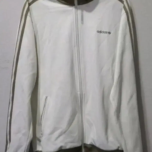 [BUNJANG] Adidas Beckenbauer Cream Khaki Track Top Jersey Zip-up Size 95/M / 아디다스 희귀 베켄바우어 크림 카키 트랙탑 저지 져지집업 95/M