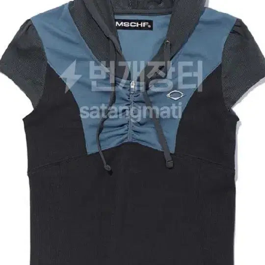 [BUNJANG] Mischief Half Sleeve Hoodie T-Shirt / 미스치프