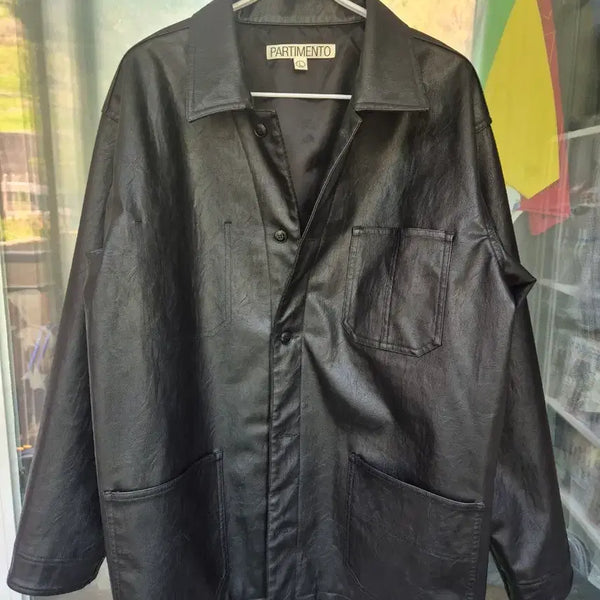 [BUNJANG] Partimento Aging Leather French Work Jacket Black L / 파르티멘토 에이징 레더 프렌치 워크자켓 블랙 L