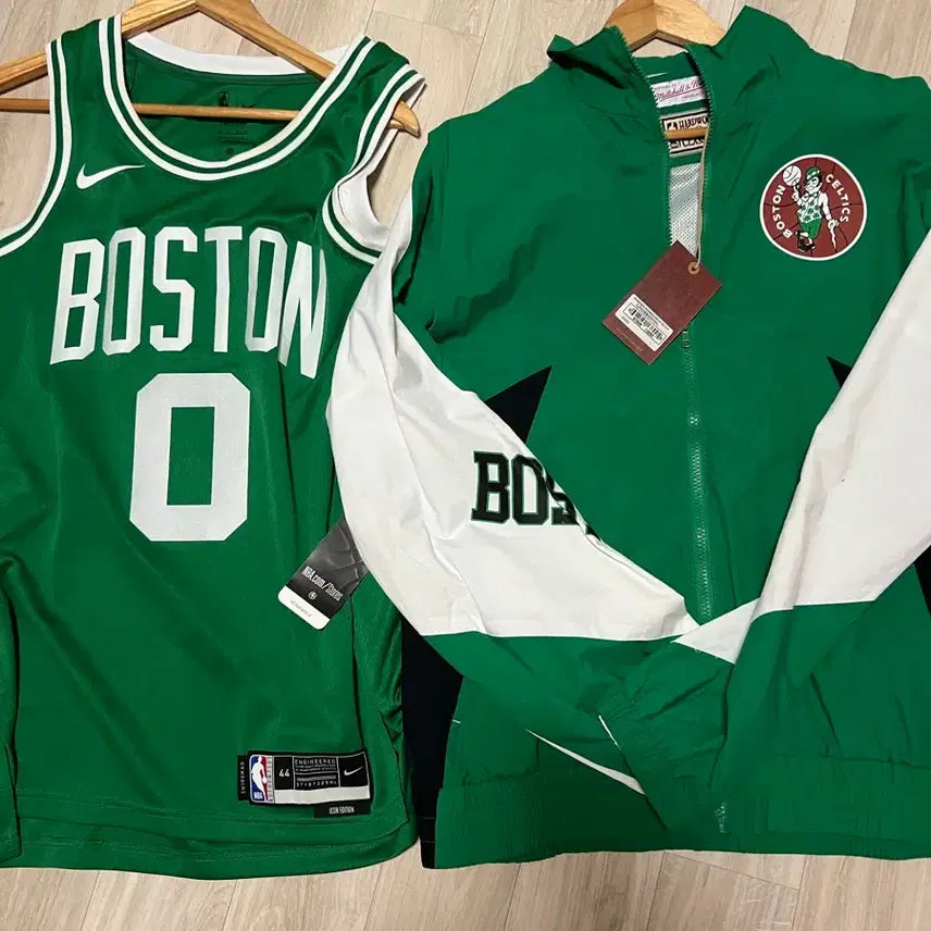 [BUNJANG] Nike Boston Celtics Jayson Tatum Jersey & Mitchell & Ness Windbreaker Bundle / 나이키 보스턴 셀틱스 농구 져지 & 윈드브레이커 일괄