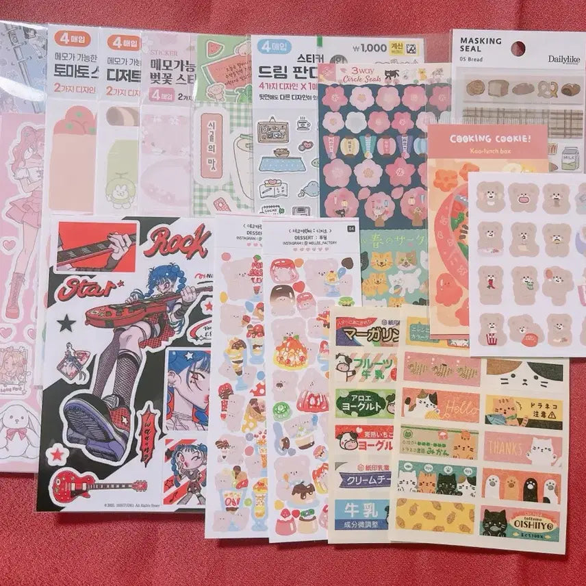 [BUNJANG] Melleyfactory Assorted Stickers Bundle Set / [일괄]스티커15종 씰스 인물 다이소 모조지 멜리팩토리 다꾸 정리처분