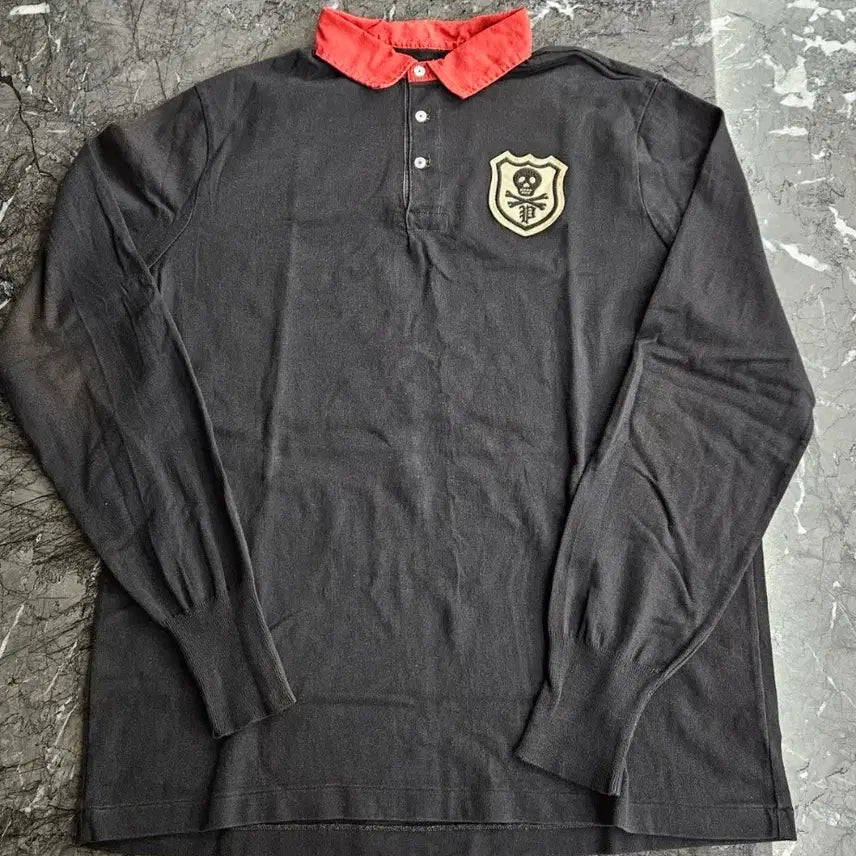 [BUNJANG] Polo Ralph Lauren Rugby Skull Patch Long Sleeve T-Shirt / 폴로 랄프로렌 Rugby 롱슬리브 해골패치