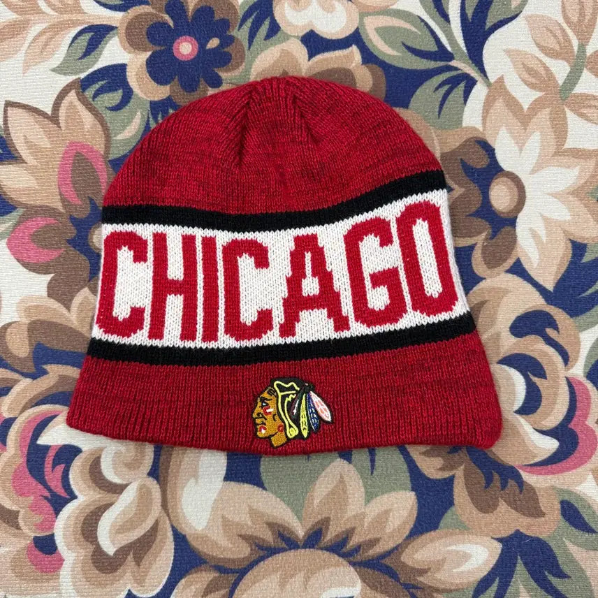 [BUNJANG] NHL Chicago Blackhawks Beanie (Red) / NHL시카고 블랙 호크스 비니(레드)