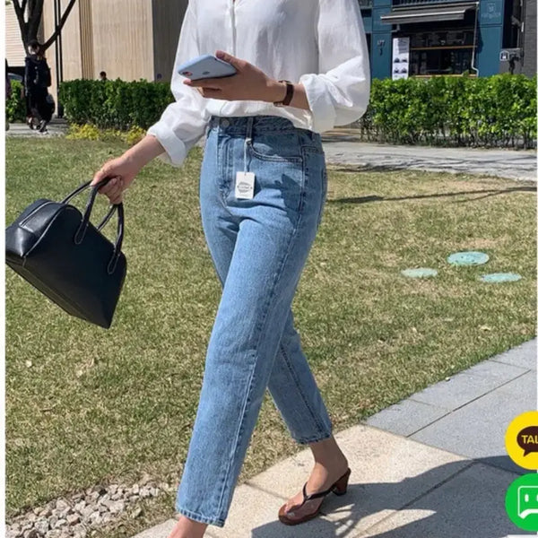 [BUNJANG] Like You Rutic Medium Wash Straight Denim Jeans / 라이크유 르틱 중청 일자 콘데님 롱XS  원로그 가내스라 미뉴에트 어텀