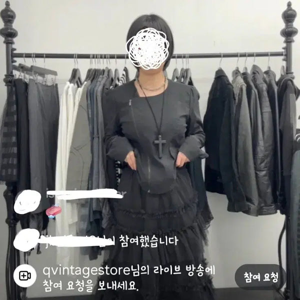 [BUNJANG] Q Vintage Black Chiffon Skirt / 큐빈티지 블랙 샤스커트 일본 빈티지 무채색 ACR 니혼진