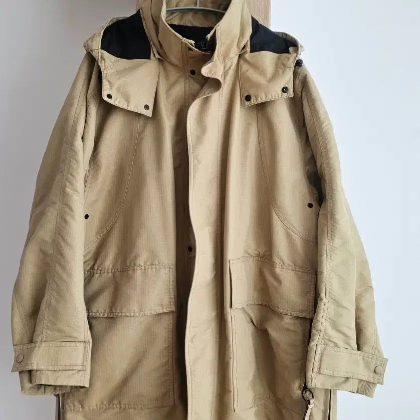 [BUNJANG] Solid Homme Beige Hooded Field Jacket / 솔리드옴므  베이지 후드 야상 점퍼 48